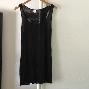 La Blanca Black Sheer Scoop Neck Tank